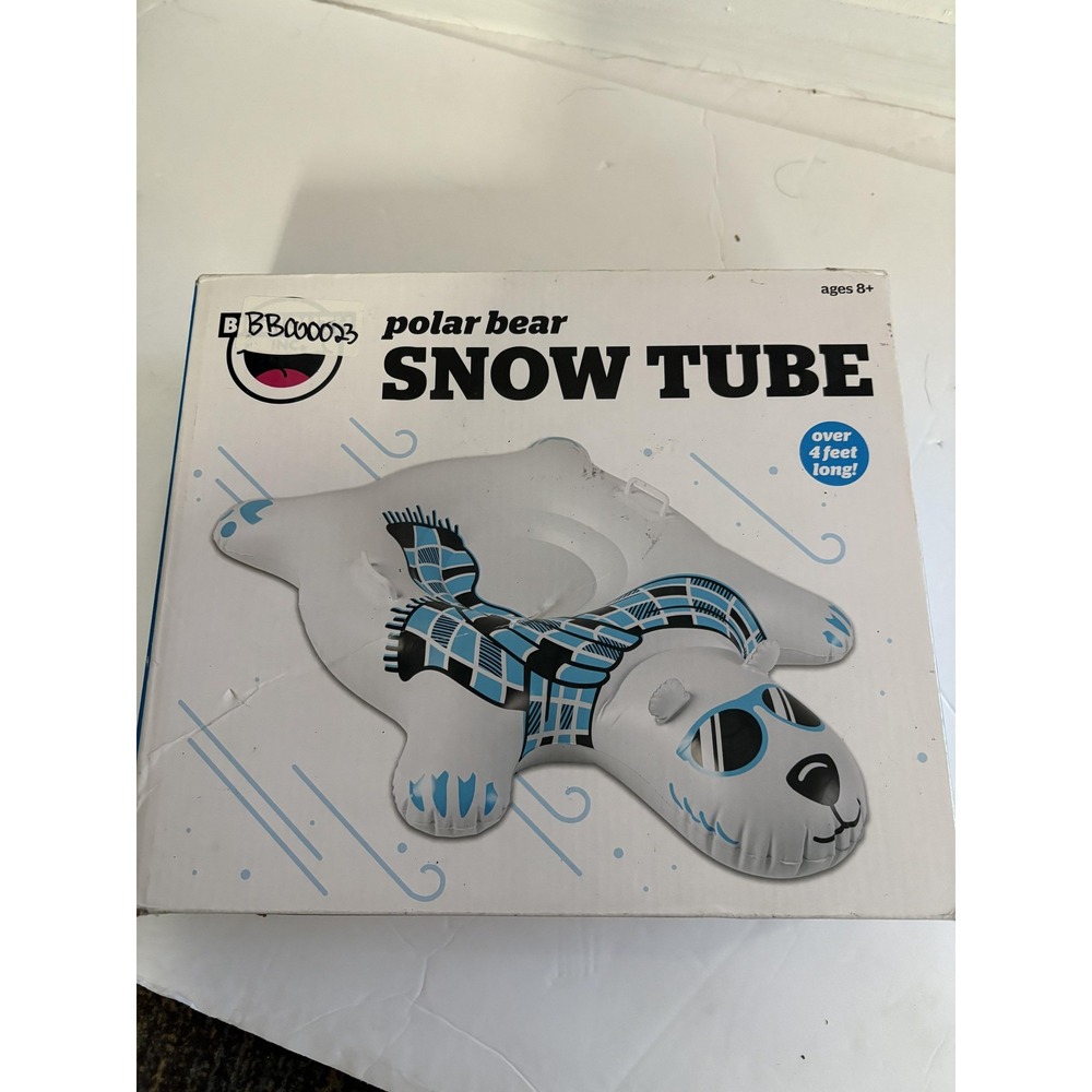 BigMouth Inc Polar Bear Snow Tube Inflatable Sled Ages 8+ Over 4 Feet Long Fun